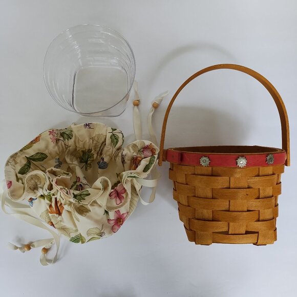 2007 Longaberger Small Basket With Red Trim and Handle - Picture 5 of 13